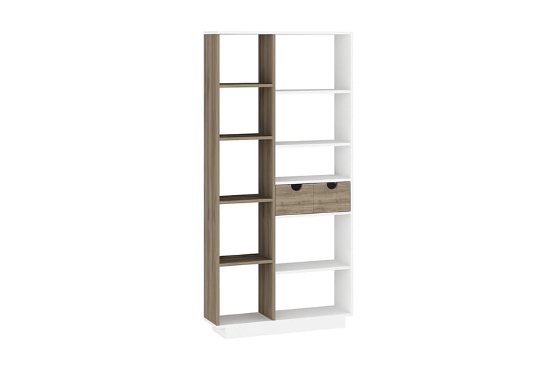 Ackerman Bokhylle 80 cm, Hvit|Valnøtt