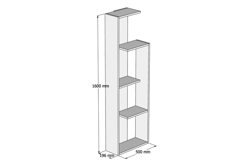 Gersby Bokhylle 50 cm - Brun - Oppbevaring - Hyller - Bokhylle