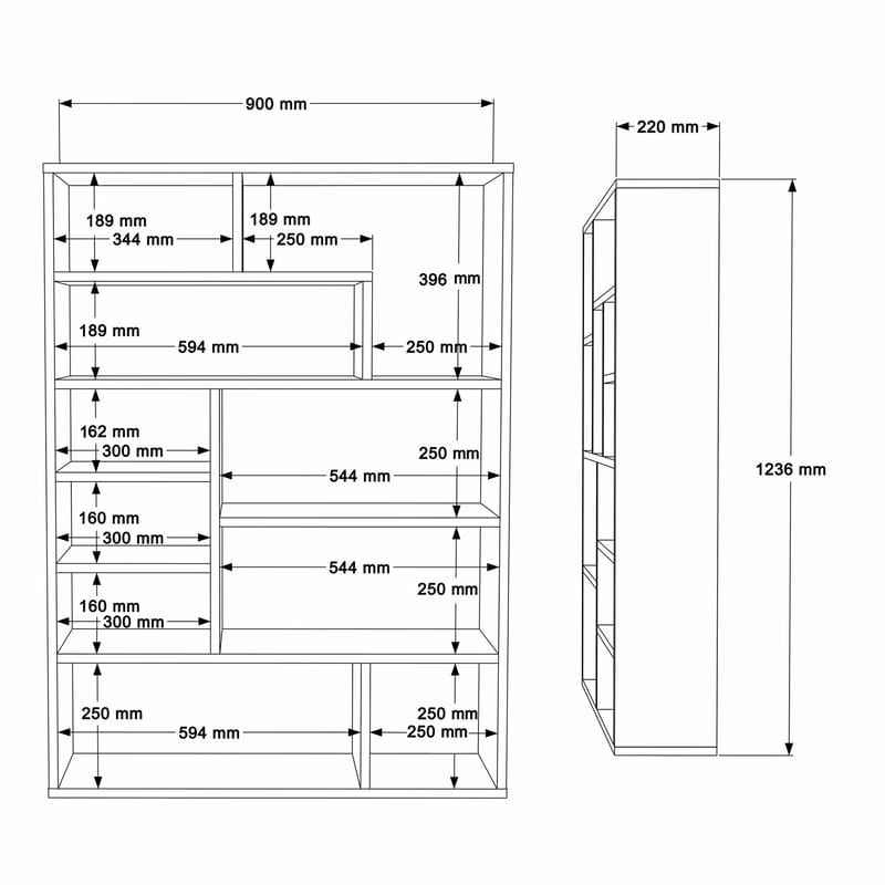 Bokhylle Skye Decor Cleo Shelf (90 x 123,6 x 22 cm) Hvit - Hvit - Oppbevaring - Hyller - Bokhylle