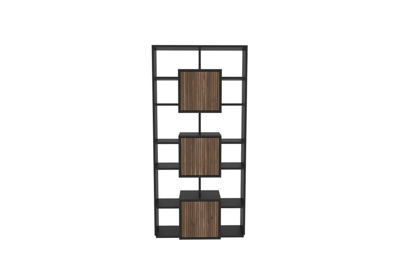 Dargaville Bokhylle 85 cm, Sort/Valnøtt