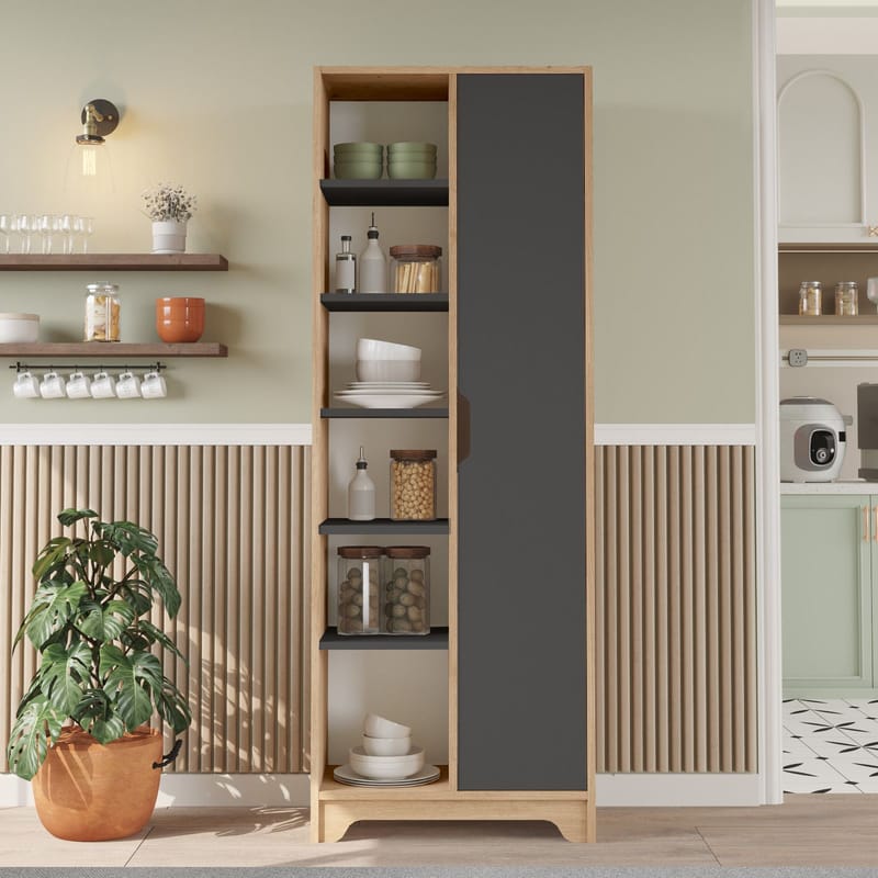 Multi Purpose Cabinet Homitis Eik antrasitt - Oppbevaring - Hyller - Bokhylle