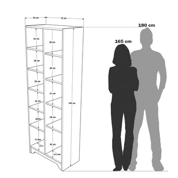 Multi Purpose Cabinet Homitis Hvit - Oppbevaring - Hyller - Bokhylle