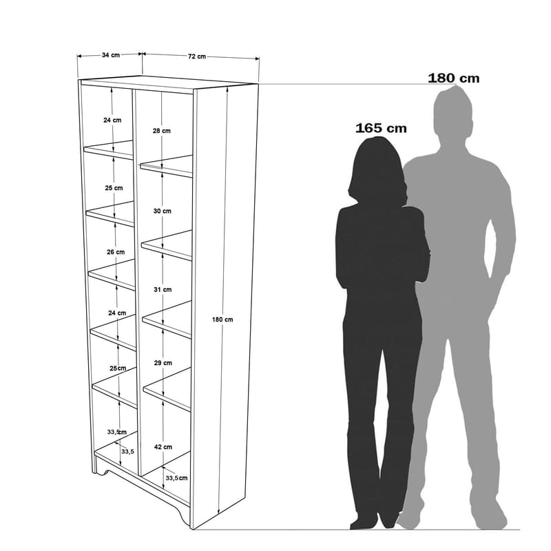 Multi Purpose Cabinet Homitis Eik antrasitt - Oppbevaring - Hyller - Bokhylle