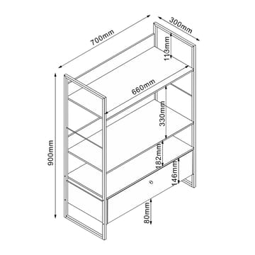 Shelf HOME4YOU - eik/hvit - Oppbevaring - Hyller - Hylleplan & hyllekonsoll