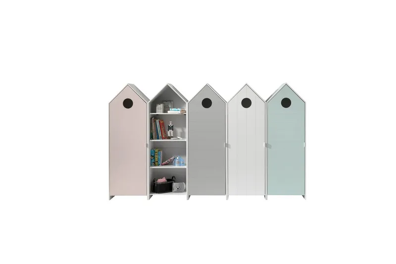Skåp Vipack Casami 5-delar med 4 Dörrar Vipack Grey, Pink, Mint Green, White