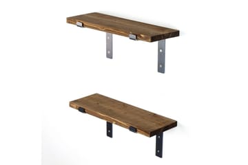 Fercho Vegghylle 40 cm - Svart / Valnøtt - Oppbevaring - Hyller - Vegghylle