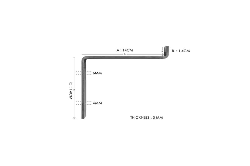Fercho Vegghylle 40 cm - Svart / Valnøtt - Oppbevaring - Hyller - Vegghylle