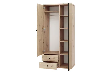 Aldbrough Garderobeskap med Speil 100x213 cm - Brun / Svart - Oppbevaring - Klesoppbevaring - Garderober & garderobesystem