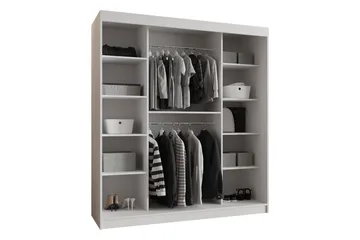 Amira Garderobeskap Med Speil 180x200 cm - Beige - Oppbevaring - Klesoppbevaring - Garderober & garderobesystem