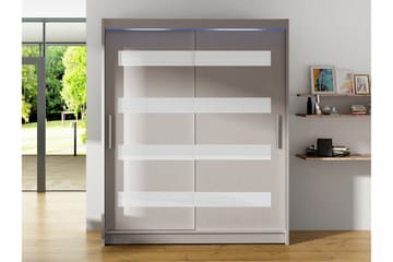 Bay Garderobe Med Speil 150x200 cm - Hvit - Oppbevaring - Klesoppbevaring - Garderober & garderobesystem