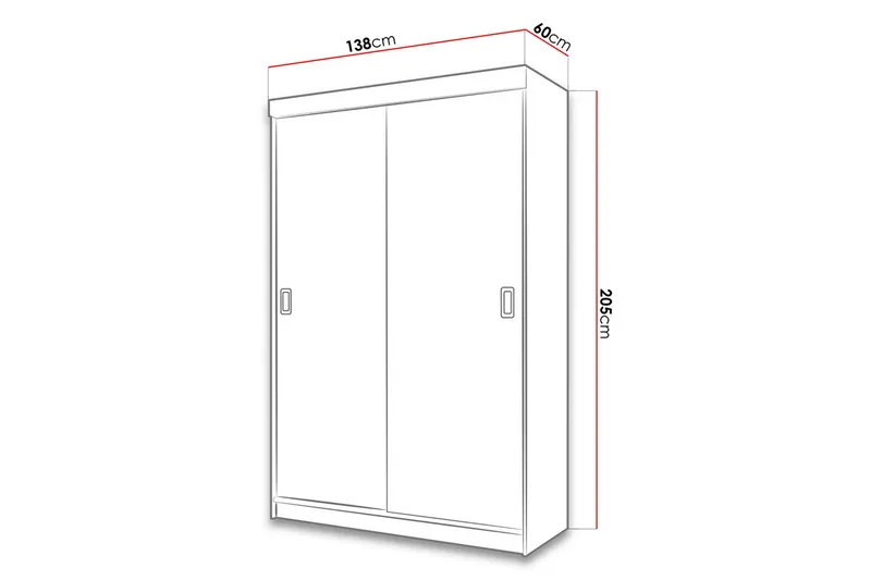 Bill Garderobe 60x138 cm - Oppbevaring - Klesoppbevaring - Garderober & garderobesystem