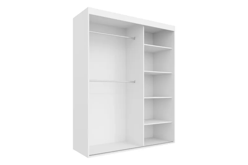 Duetter Garderobe Med Speil 160x205 cm - Hvit - Oppbevaring - Klesoppbevaring - Garderober & garderobesystem