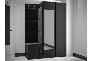 Dunvegan Garderob m. Spegel Black - Oppbevaring - Klesoppbevaring - Garderober & garderobesystem