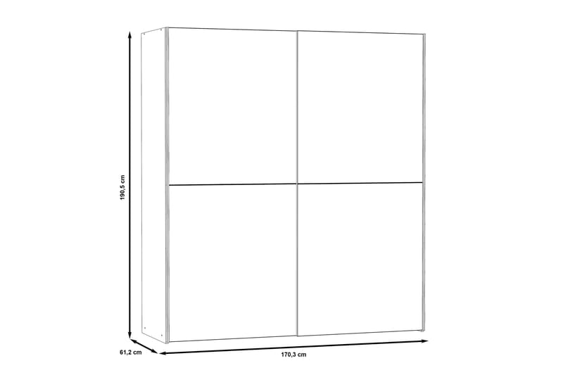 Edessa Garderobe 62x171 cm - Brun - Oppbevaring - Klesoppbevaring - Garderober & garderobesystem