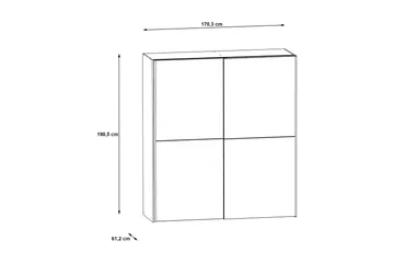 Edessa Garderobe 62x171 cm - Grå - Oppbevaring - Klesoppbevaring - Garderober & garderobesystem