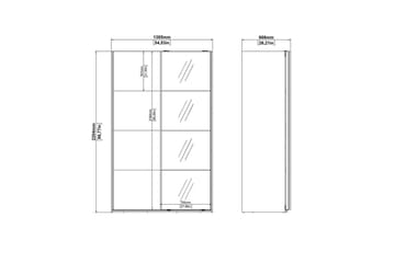 Elvos Garderobe med Speil 139x220 cm - Svart - Oppbevaring - Klesoppbevaring - Garderober & garderobesystem