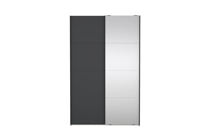 Elvos Garderobe med Speil 139x220 cm - Svart - Oppbevaring - Klesoppbevaring - Garderober & garderobesystem