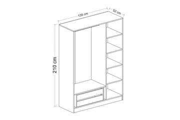 Fruitland Garderobe 135 cm - Brun - Oppbevaring - Klesoppbevaring - Garderober & garderobesystem