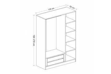 Fruitland Garderobe 135 cm - Svart/Hvit - Oppbevaring - Klesoppbevaring - Garderober & garderobesystem