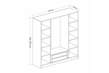 Fruitland Garderobe 180 cm - Hvit - Oppbevaring - Klesoppbevaring - Garderober & garderobesystem