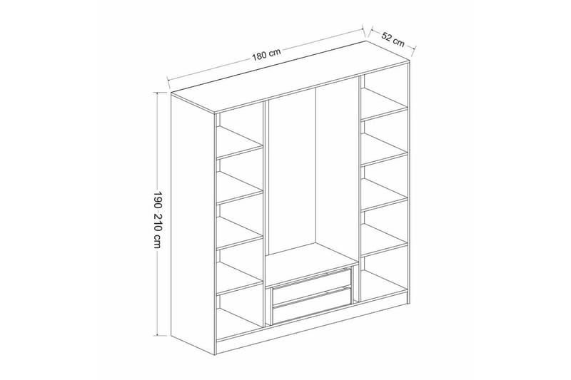 Fruitland Garderobe 180 cm - Hvit - Oppbevaring - Klesoppbevaring - Garderober & garderobesystem