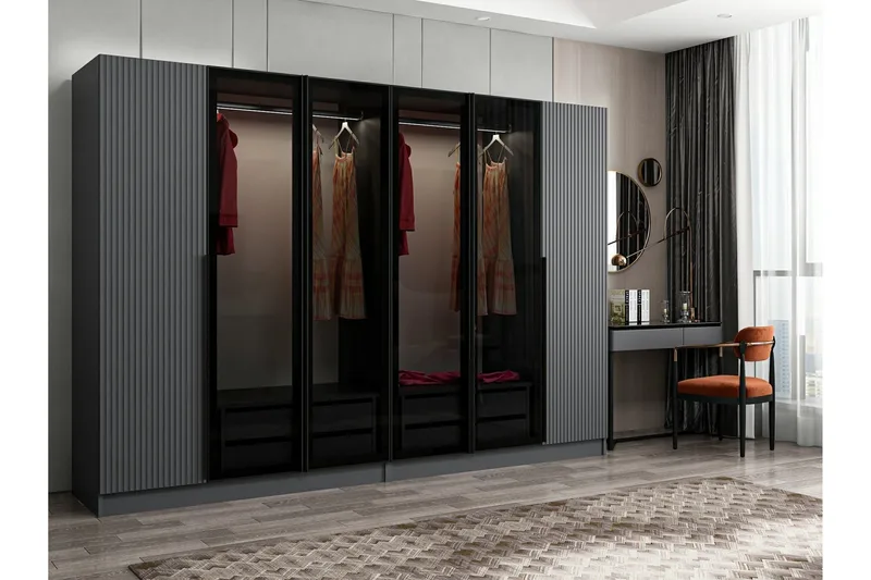 Fruitland Garderobe 225 cm, Antrasitt