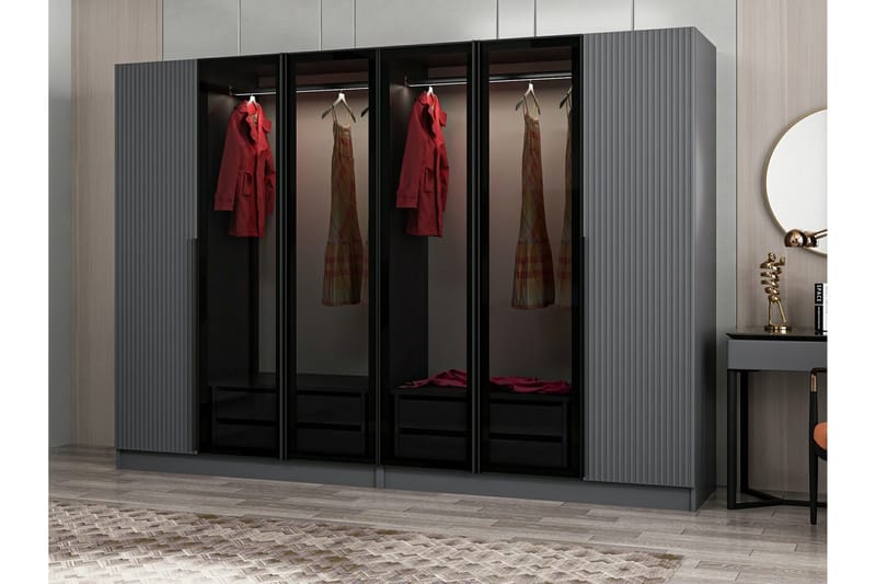 Fruitland Garderobe 225 cm - Antrasitt - Oppbevaring - Klesoppbevaring - Garderober & garderobesystem