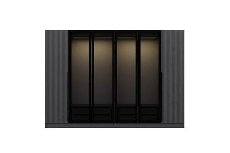 Fruitland Garderobe 225 cm - Antrasitt - Oppbevaring - Klesoppbevaring - Garderober & garderobesystem