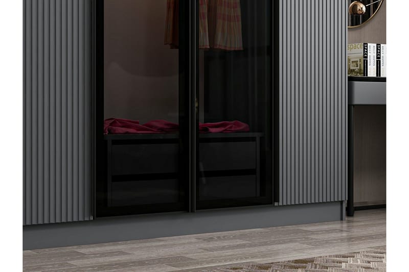 Fruitland Garderobe 315 cm - Antrasitt - Oppbevaring - Klesoppbevaring - Garderober & garderobesystem