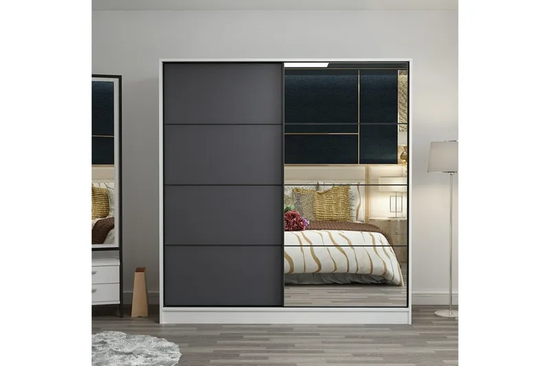 Fruitland Garderobe med Speil, Antrasitt