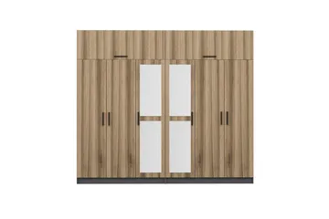 Fruitland Garderobe med Speil - Brun/Grå - Oppbevaring - Klesoppbevaring - Garderober & garderobesystem