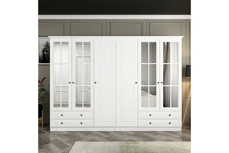 Fruitland Garderobe med Speil, Hvit