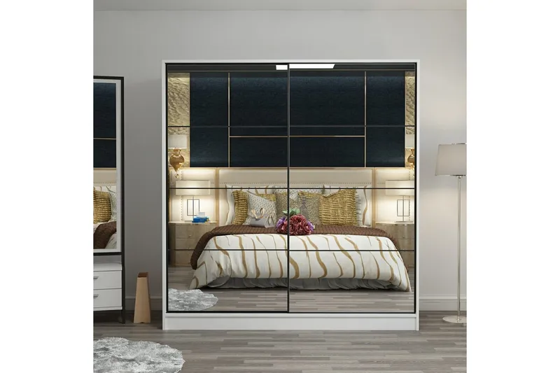 Fruitland Garderobe med Speil, Hvit