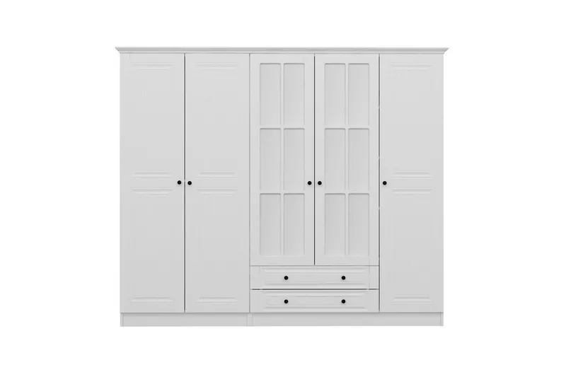 Fruitland Garderobe med Speil - Hvit - Oppbevaring - Klesoppbevaring - Garderober & garderobesystem