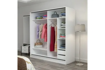 Fruitland Garderobe med Speil - Hvit - Oppbevaring - Klesoppbevaring - Garderober & garderobesystem