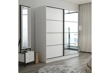 Fruitland Garderobe med Speil - Hvit - Oppbevaring - Klesoppbevaring - Garderober & garderobesystem