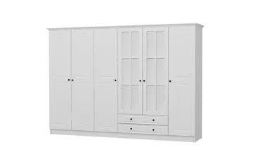 Fruitland Garderobe med Speil - Hvit - Oppbevaring - Klesoppbevaring - Garderober & garderobesystem