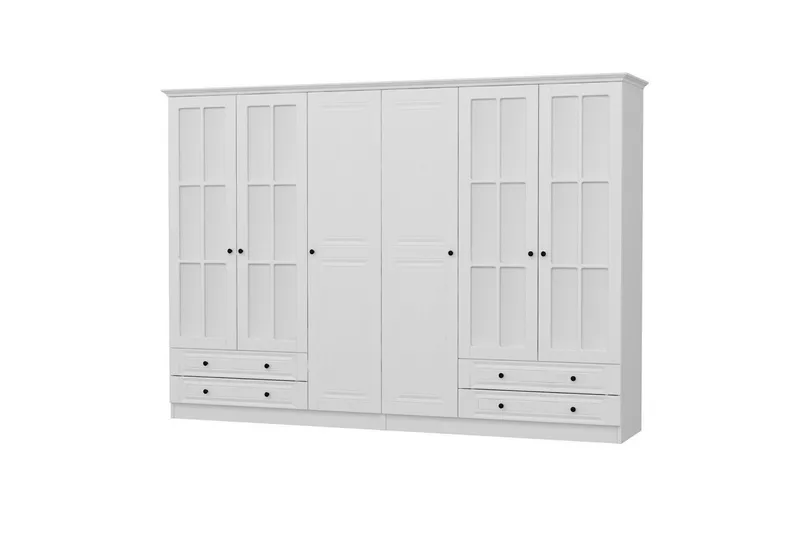 Fruitland Garderobe med Speil - Hvit - Oppbevaring - Klesoppbevaring - Garderober & garderobesystem
