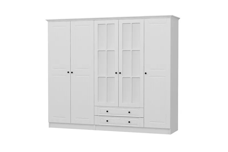 Fruitland Garderobe med Speil - Hvit - Oppbevaring - Klesoppbevaring - Garderober & garderobesystem