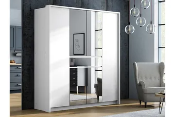 Garderobe 200 cm - Hvit - Oppbevaring - Klesoppbevaring - Garderober & garderobesystem