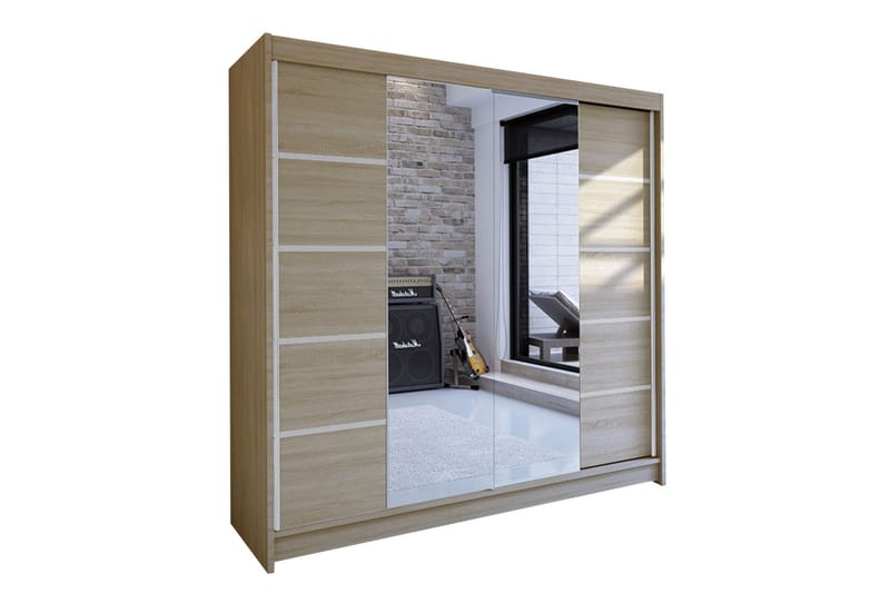 Garderobe Talin LED-belysning, Eik