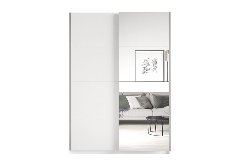 Lecia Garderobe 120x210 cm - Hvit - Oppbevaring - Klesoppbevaring - Garderober & garderobesystem - Garderobeskap & klesskap