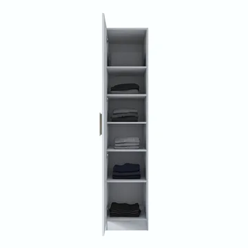 Garderobeskap Wallxpert Cleo Shelf v1 (45 x 210 x 57,5 cm) Hvit - Hvit - Oppbevaring - Klesoppbevaring - Garderober & garderobesystem - Garderobeskap & klesskap