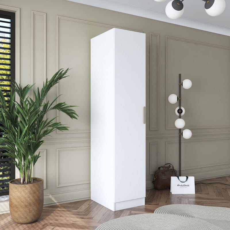 Garderobeskap Wallxpert Cleo Shelf v1 (45 x 210 x 57,5 cm) Hvit - Hvit - Oppbevaring - Klesoppbevaring - Garderober & garderobesystem - Garderobeskap & klesskap
