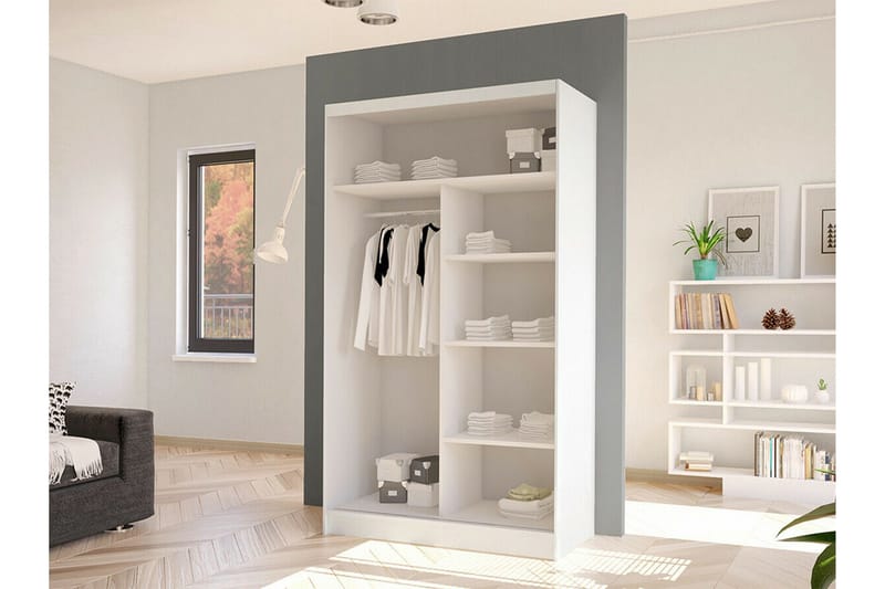 Glenmore Garderob m. Spegel White - Oppbevaring - Klesoppbevaring - Garderober & garderobesystem
