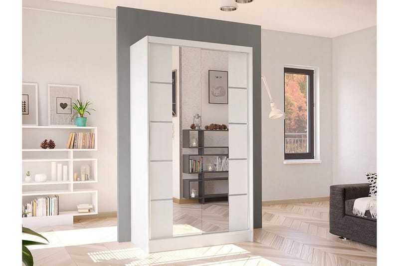 Glenmore Garderob m. Spegel White - Oppbevaring - Klesoppbevaring - Garderober & garderobesystem