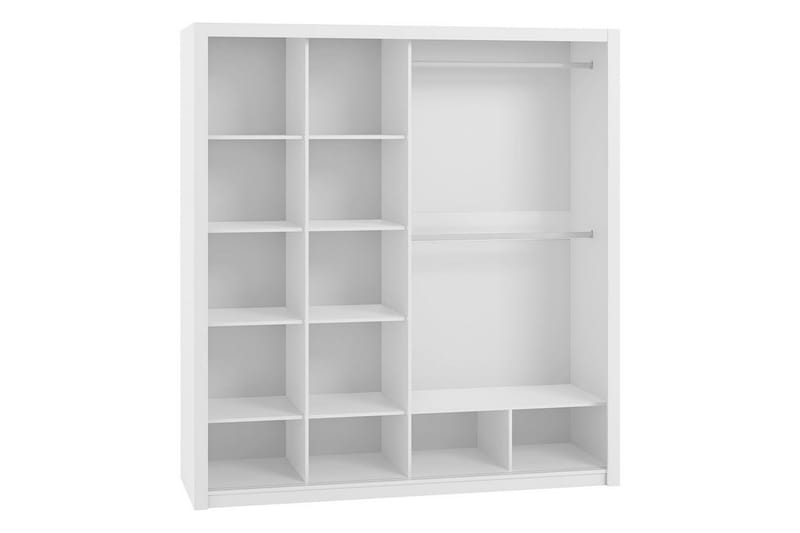 Julissa Garderobe 220 cm med Speil - Hvit - Oppbevaring - Klesoppbevaring - Garderober & garderobesystem