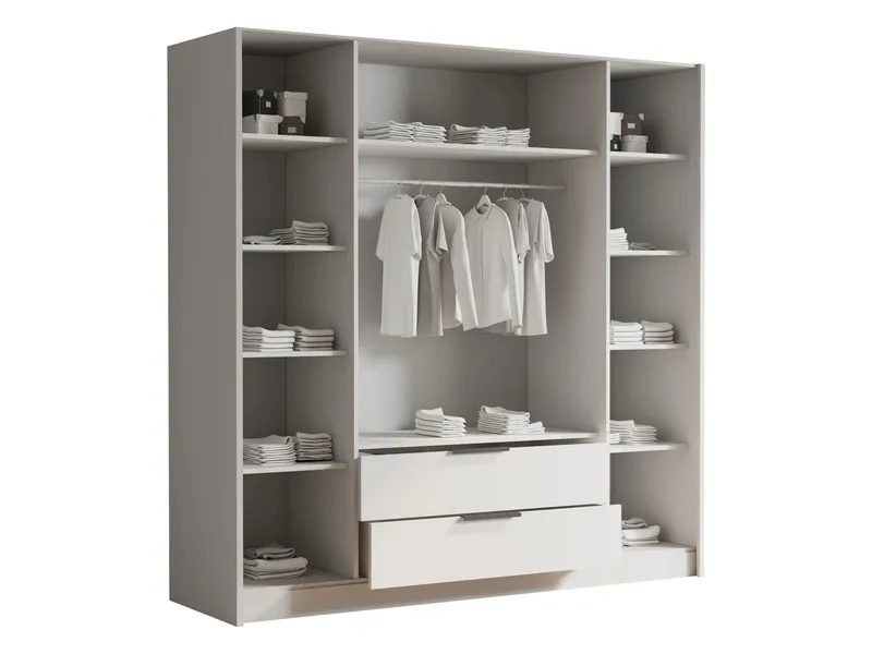 Kelros Garderobeskap 200x216 cm - Svart - Oppbevaring - Klesoppbevaring - Garderober & garderobesystem