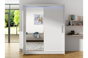 Leila Garderobeskap med Speil 150x200 cm - Hvit - Oppbevaring - Klesoppbevaring - Garderober & garderobesystem
