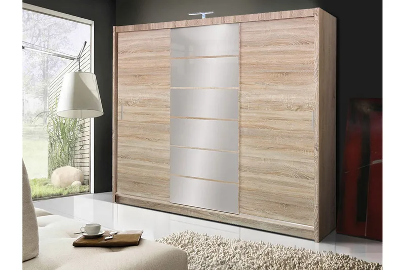 Malibu Garderobe 250x61x215 cm - Oppbevaring - Klesoppbevaring - Garderober & garderobesystem